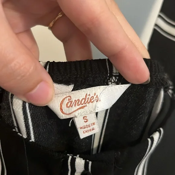 Candie’s Black and White Striped Jumpsuit 🌟 - Picture 9 of 10